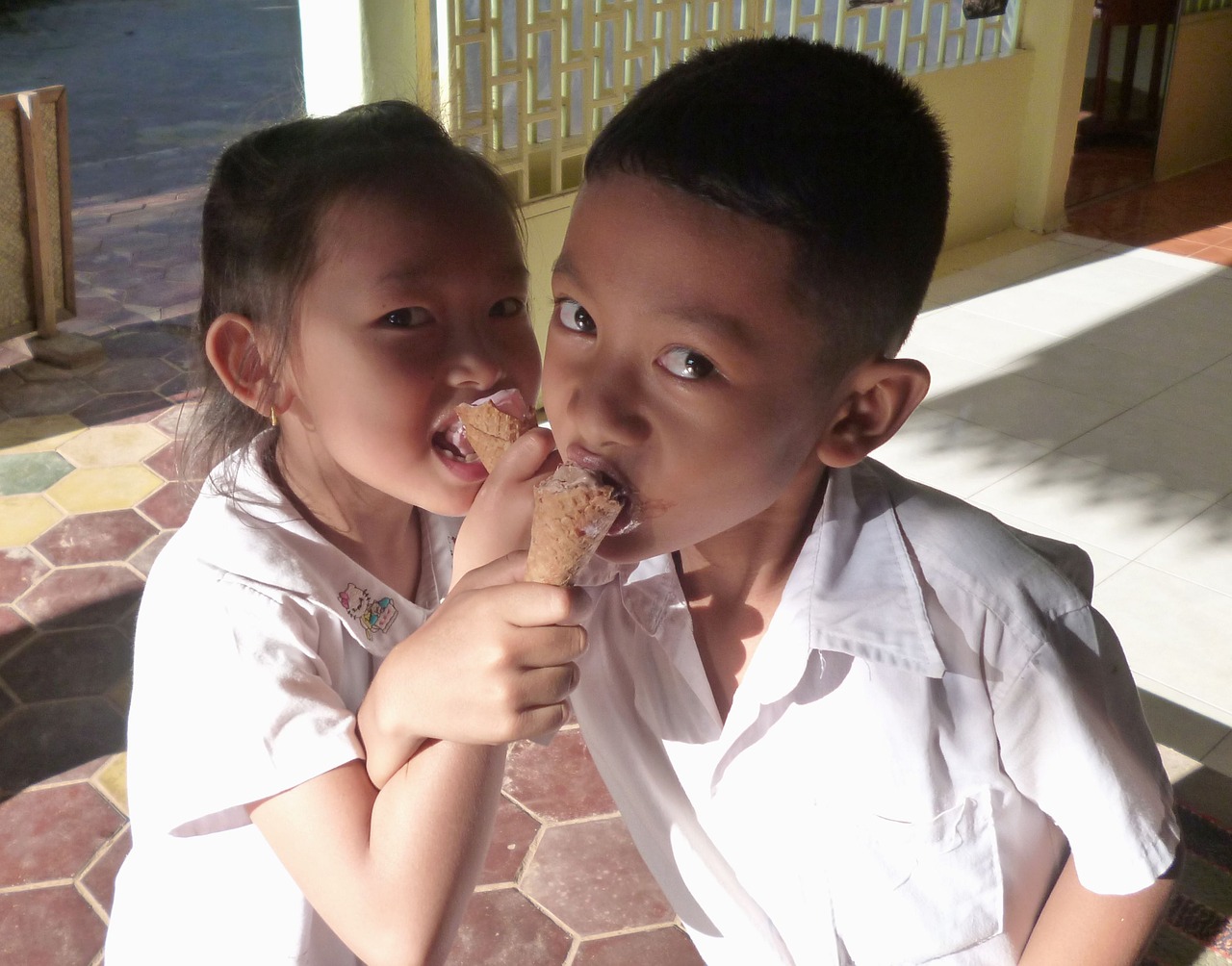 children ice cambodia free photo