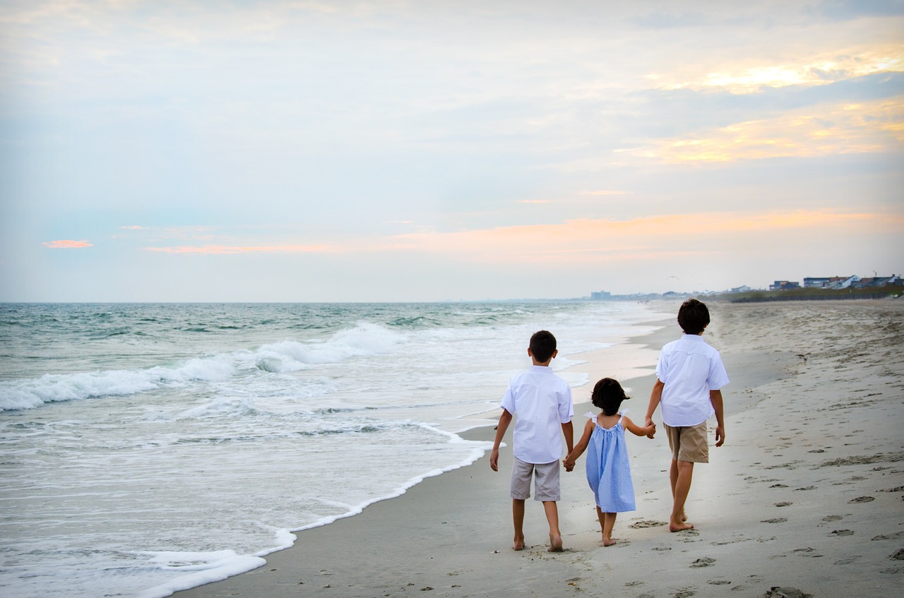 children walking holding hands free photo