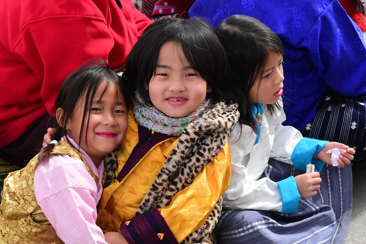 children playing bhutan free photo