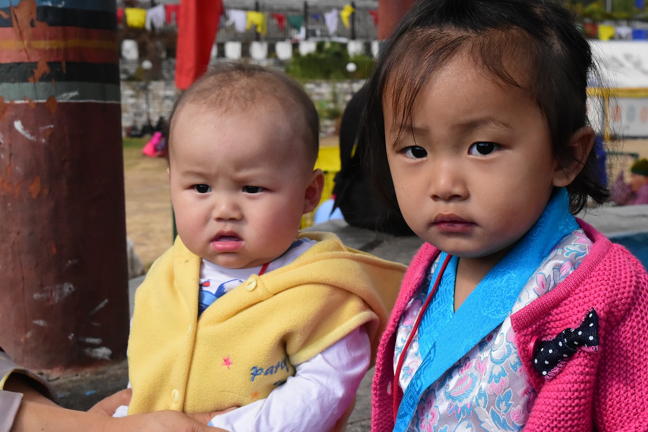 children bhutan asia free photo