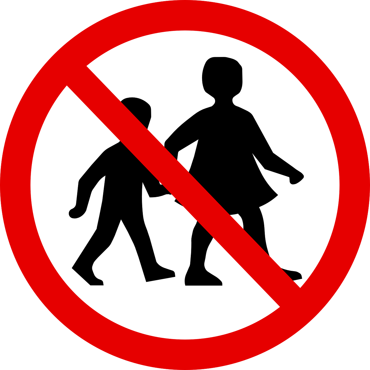 children walking forbidden free photo