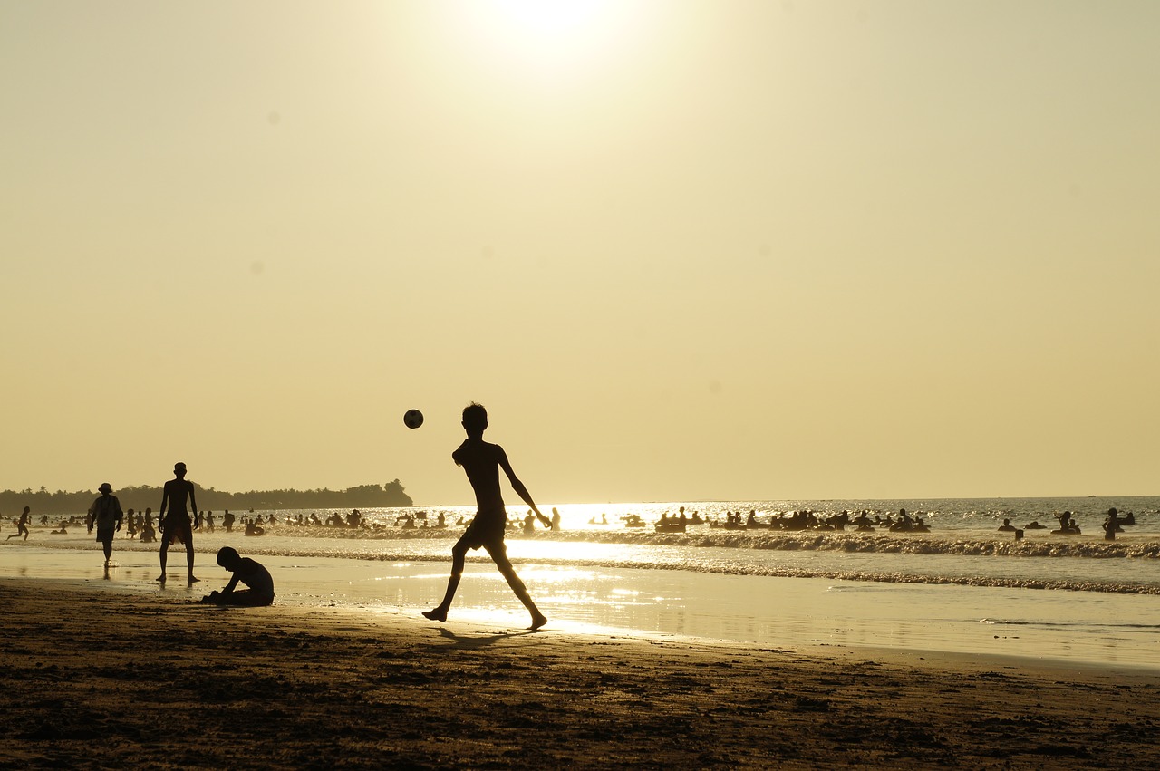 children play beach free photo