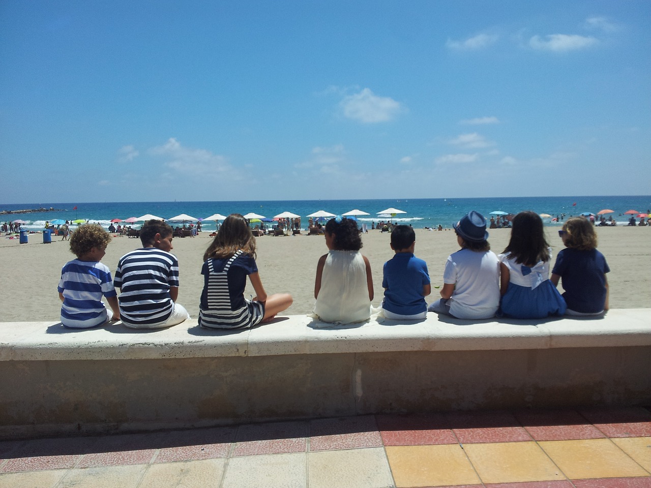 children sea beach free photo