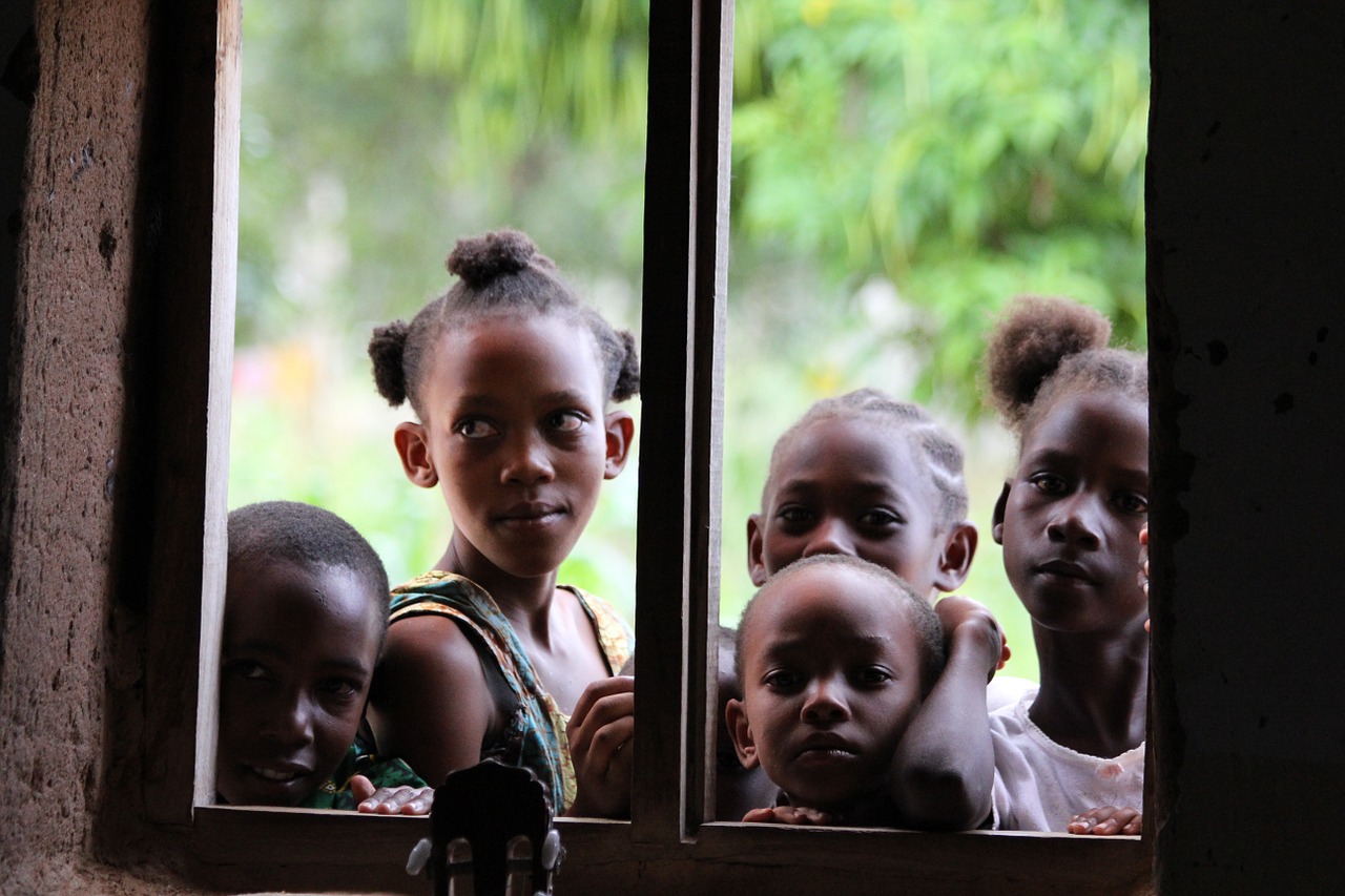 children africa window free photo