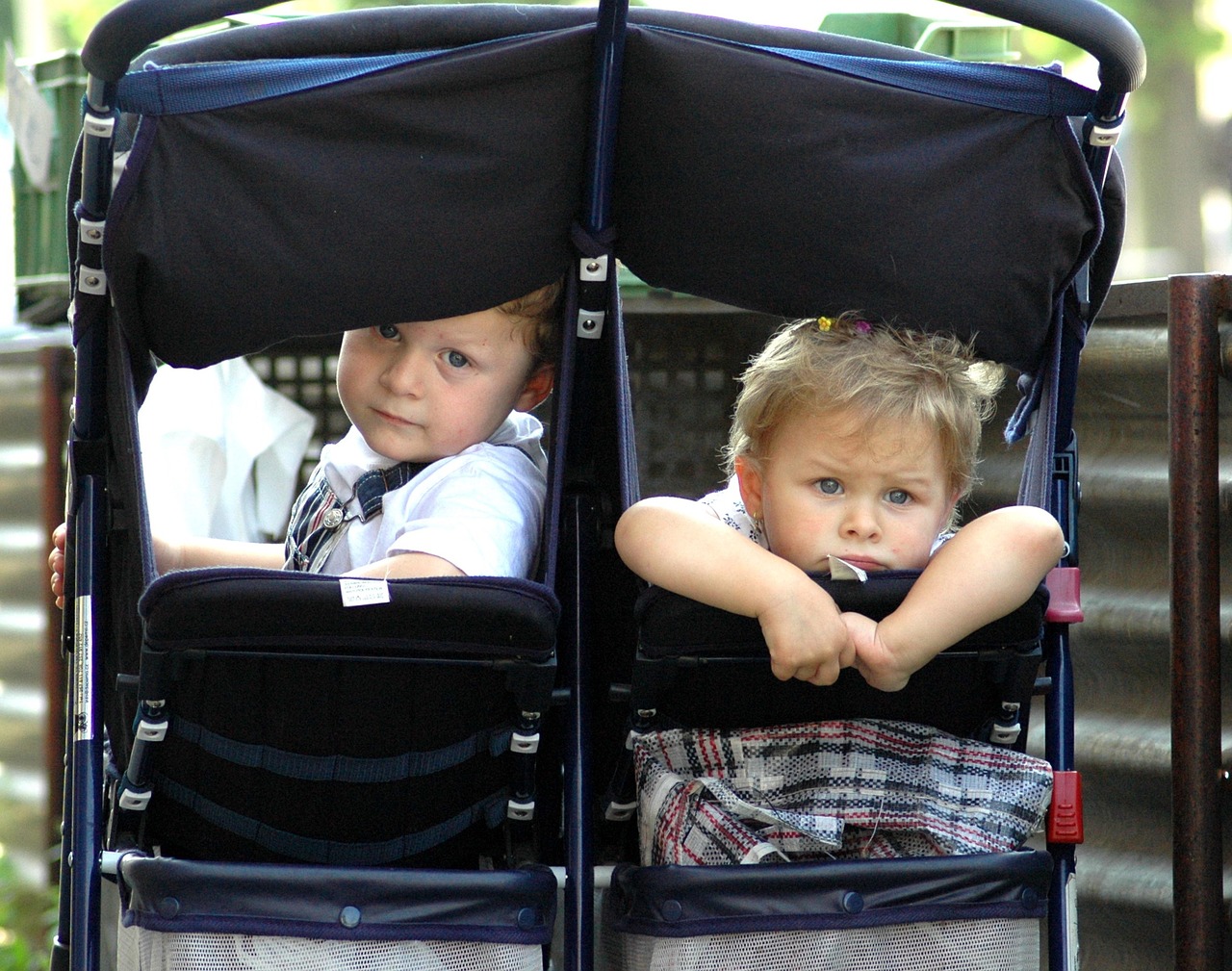 children twins stroller free photo