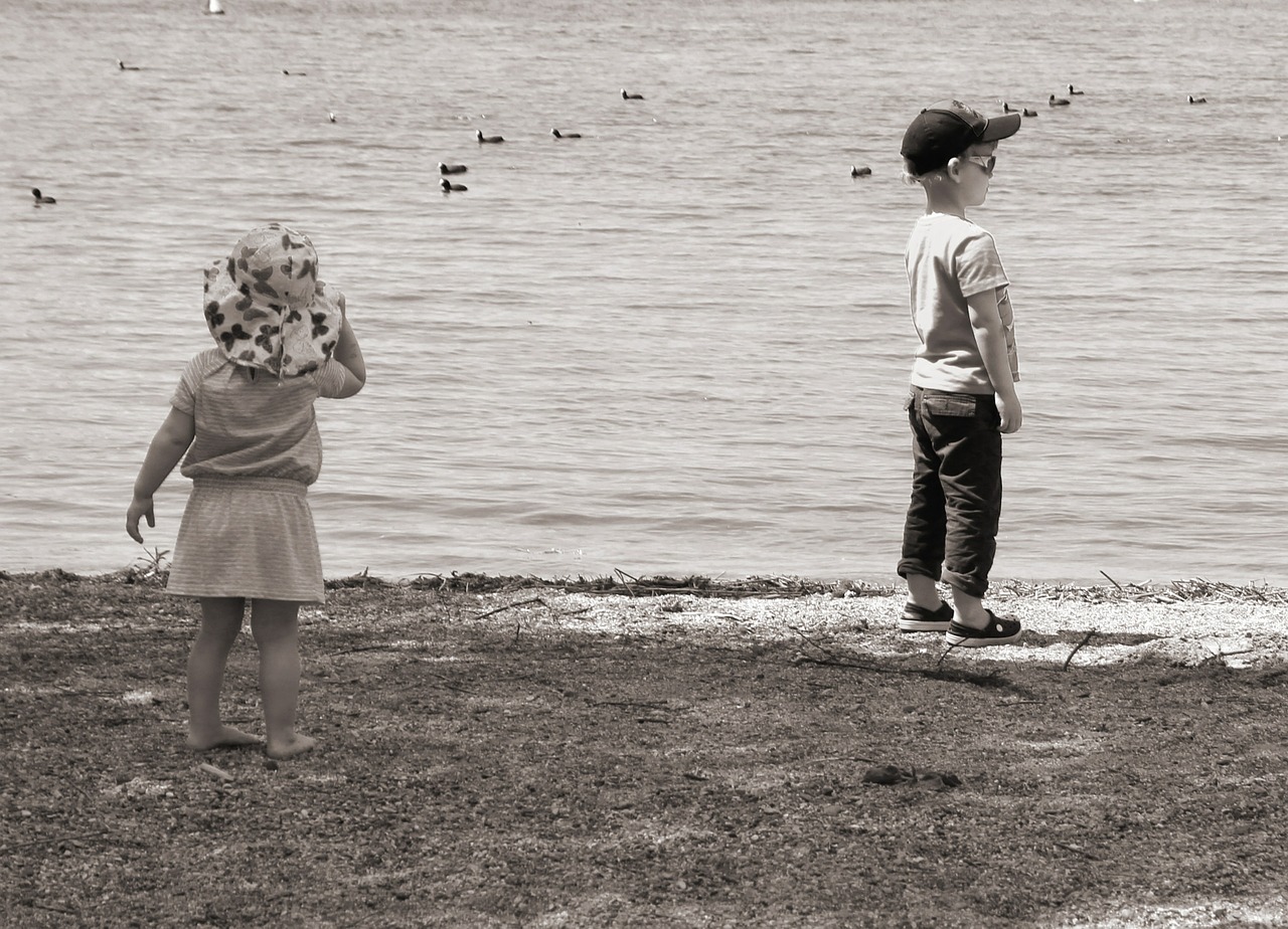 children play beach free photo