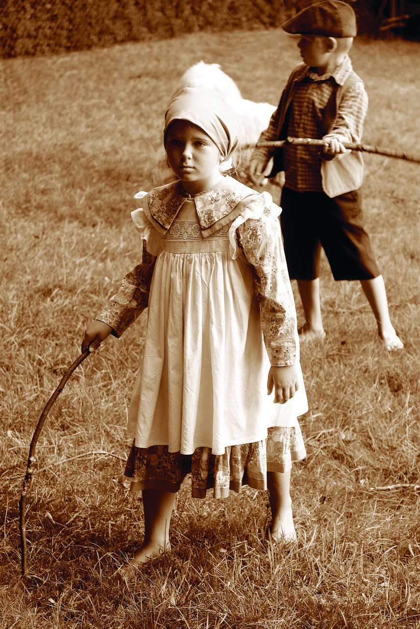 children  shepherds  1800 century free photo