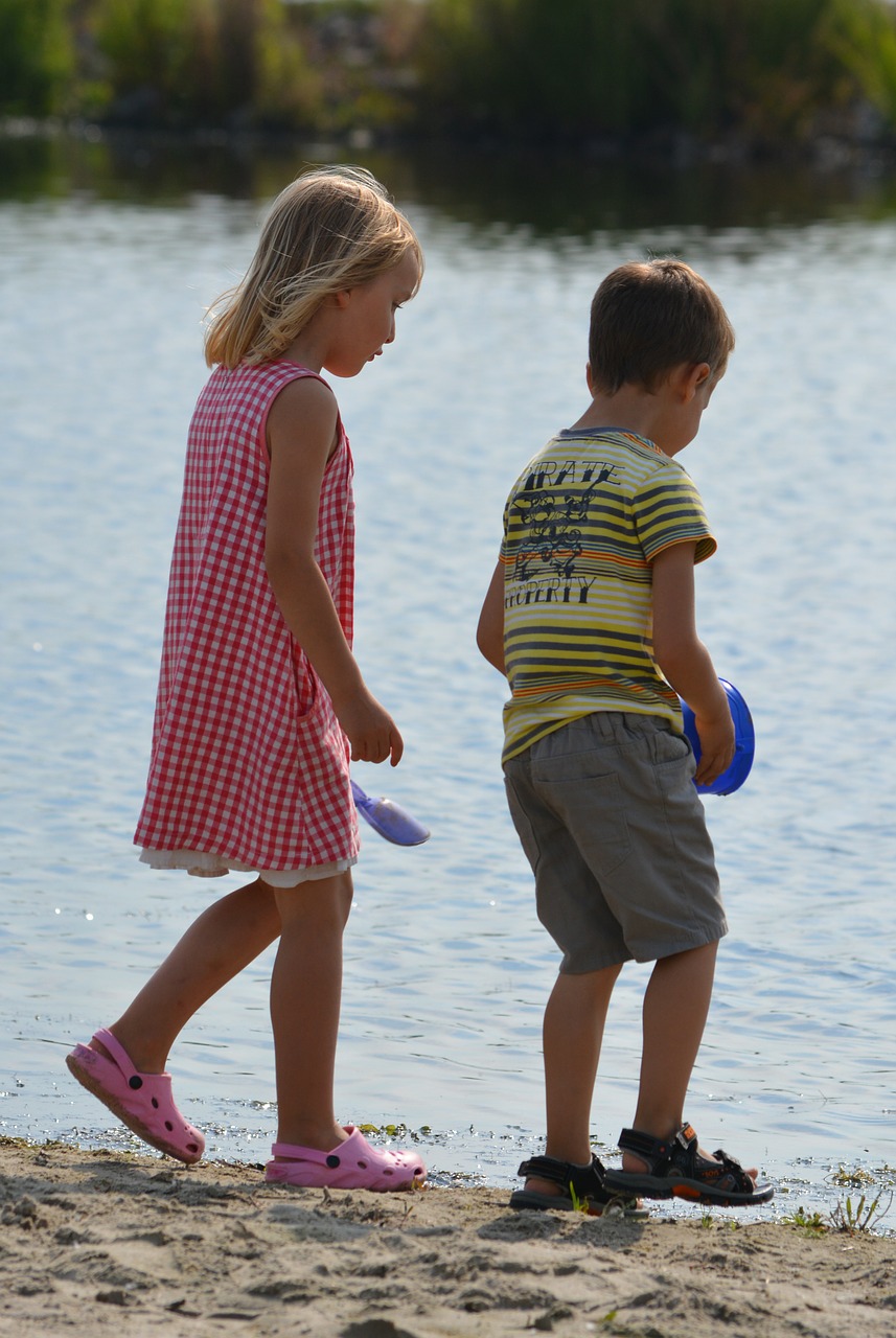 children beach sea free photo