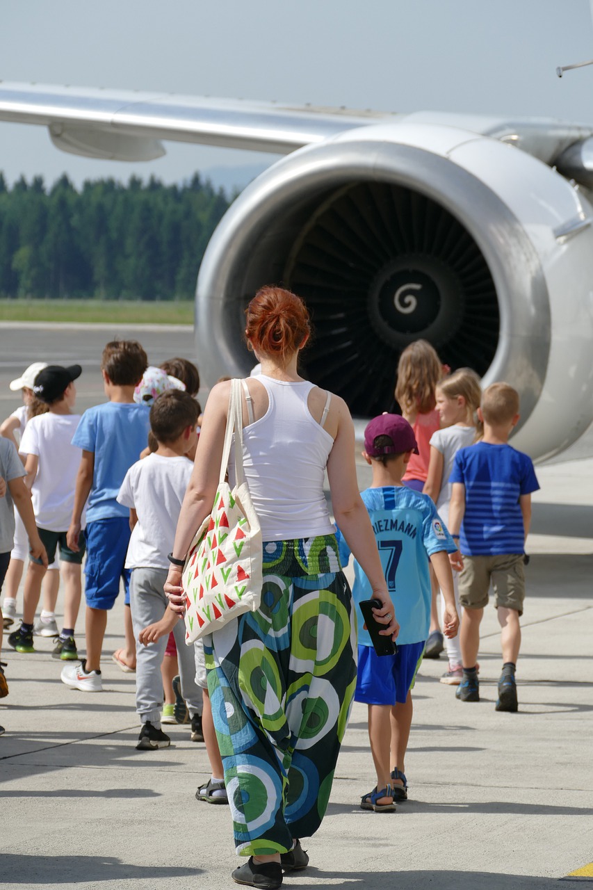 children  airplane  airport free photo