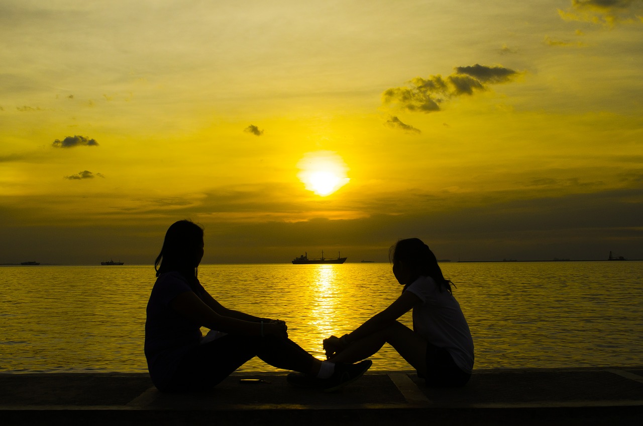 children woman silhouette free photo