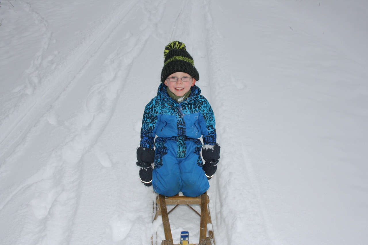 children winter sleigh ride free photo