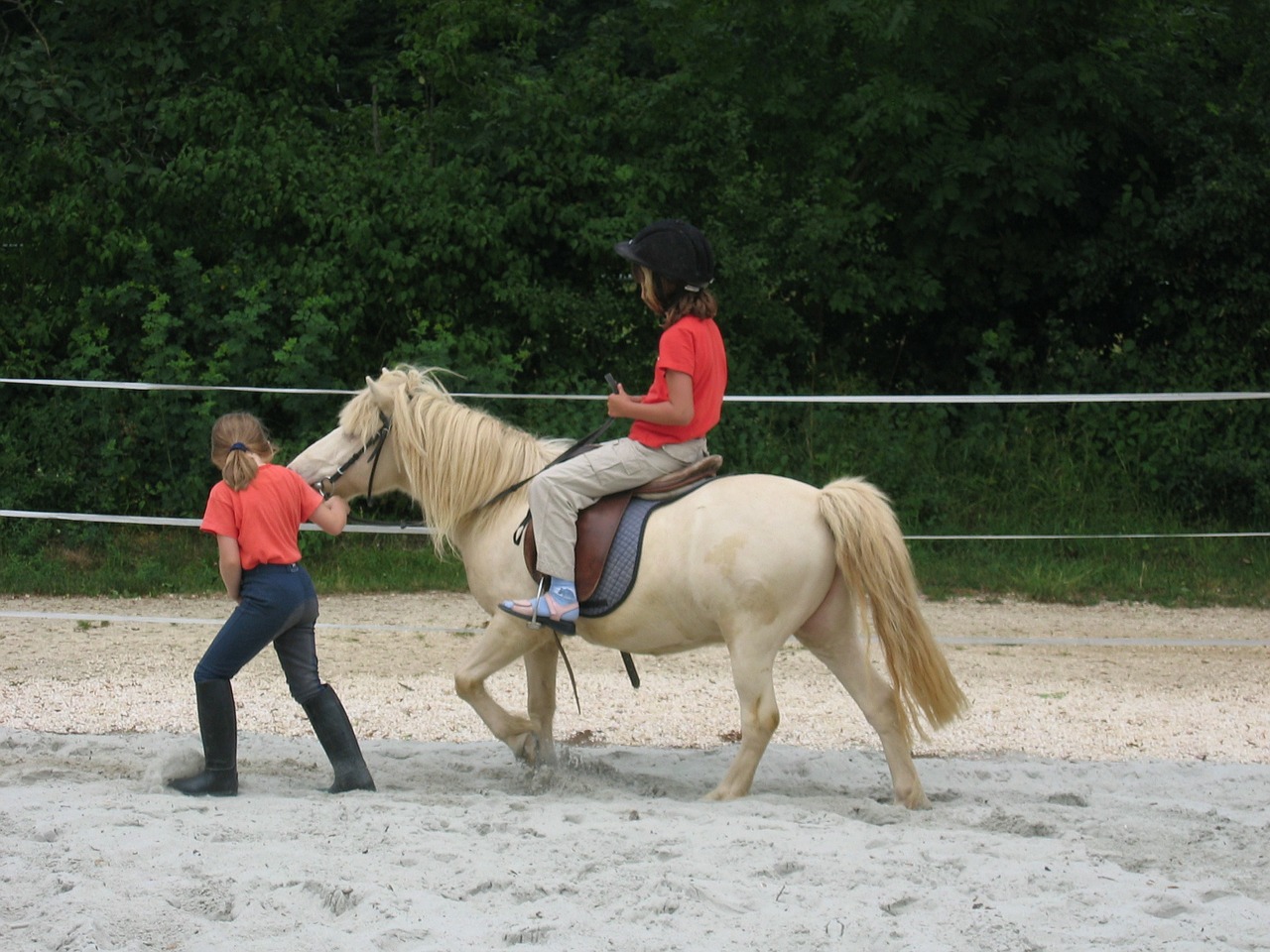 children ride pony free photo