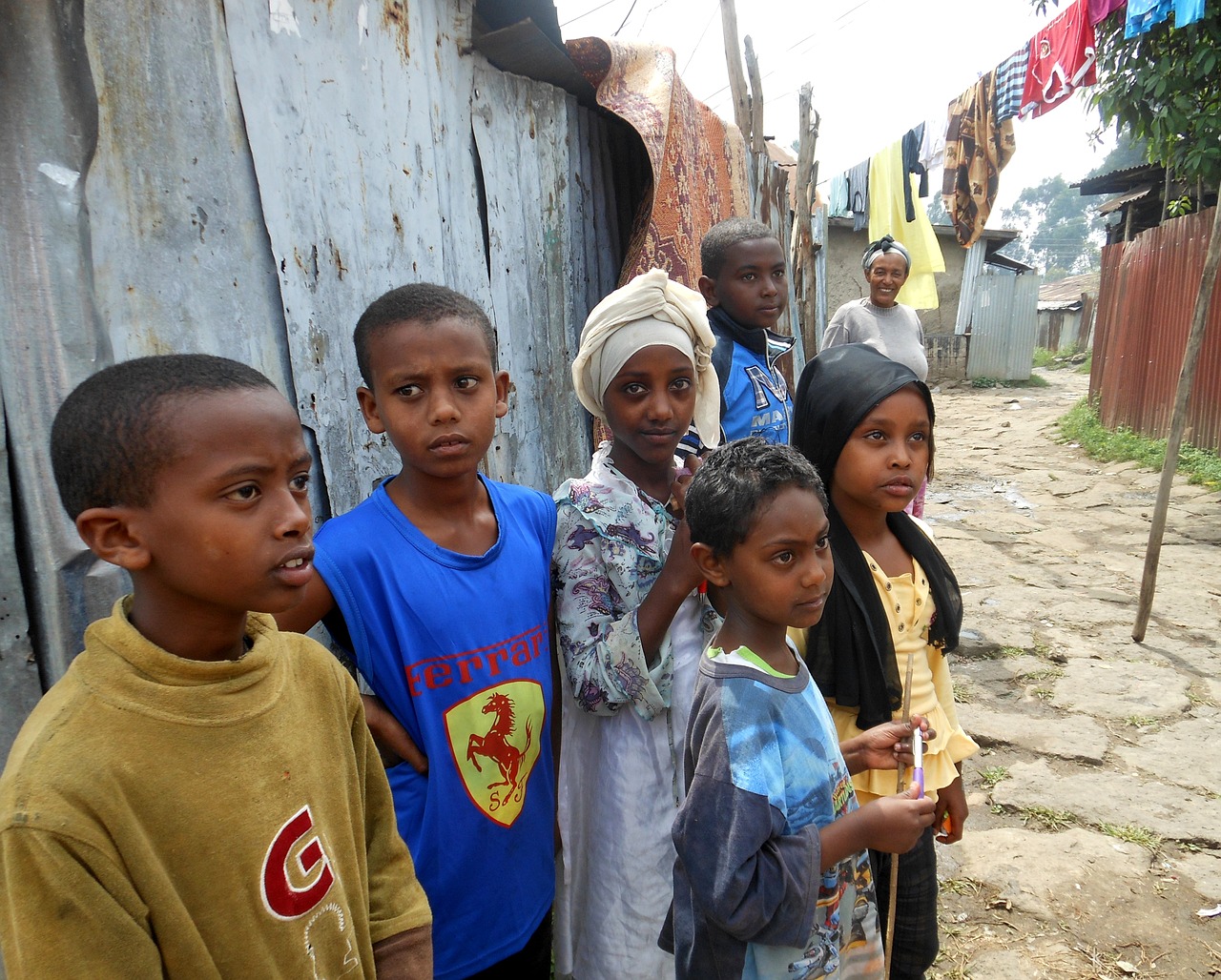 children ethiopia slum free photo