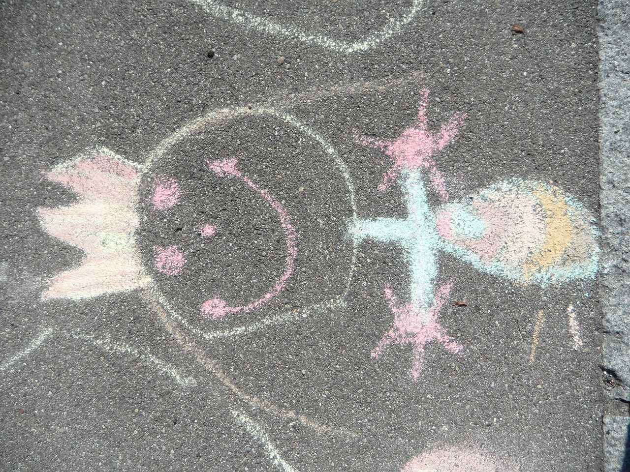 children drawing princess street chalk free photo