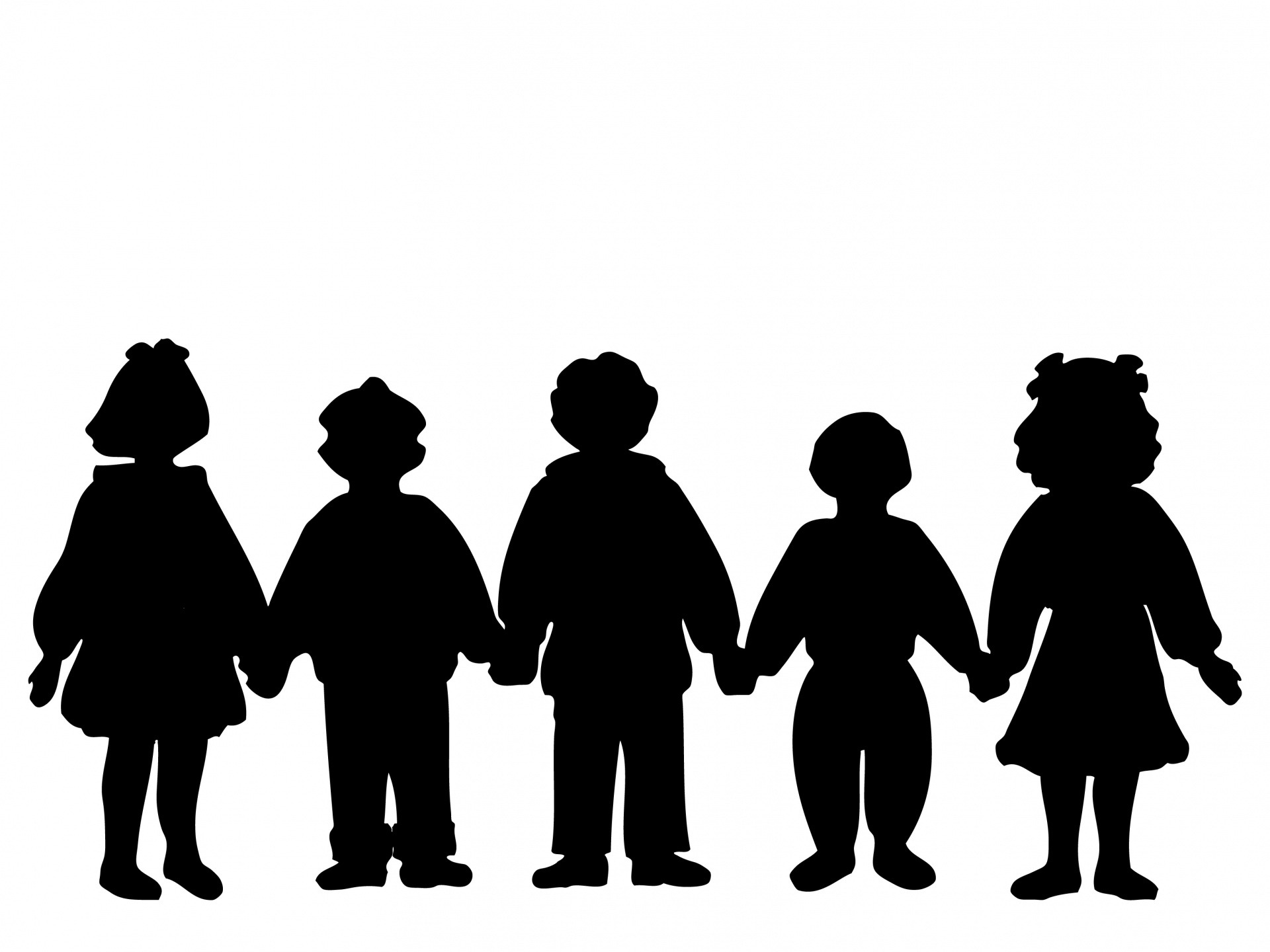 outline of children holding hands