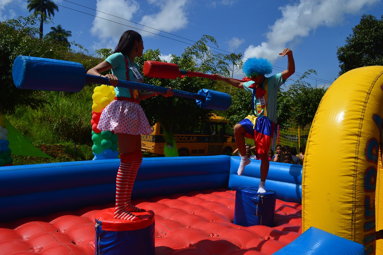 children playing clown fun free photo