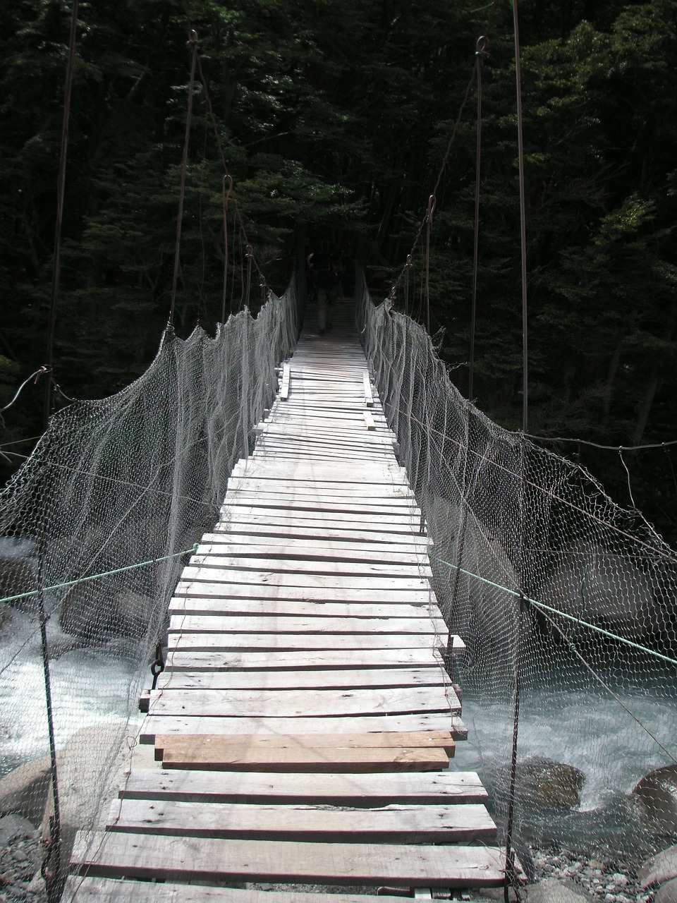 chile river suspension bridge free photo