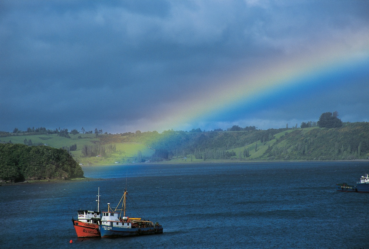 chile island rainbow free photo