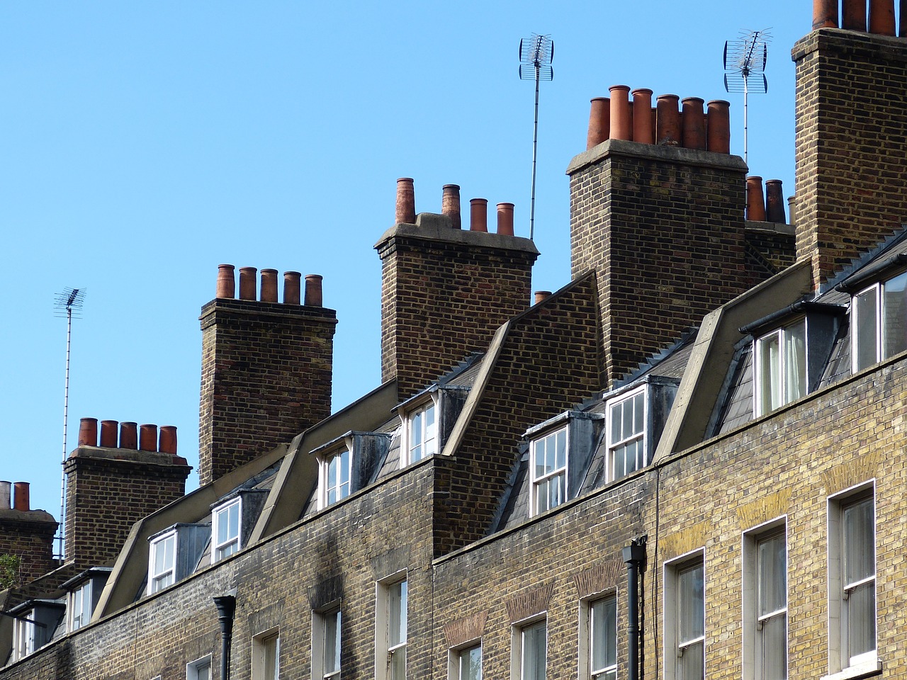 chimney roof home free photo