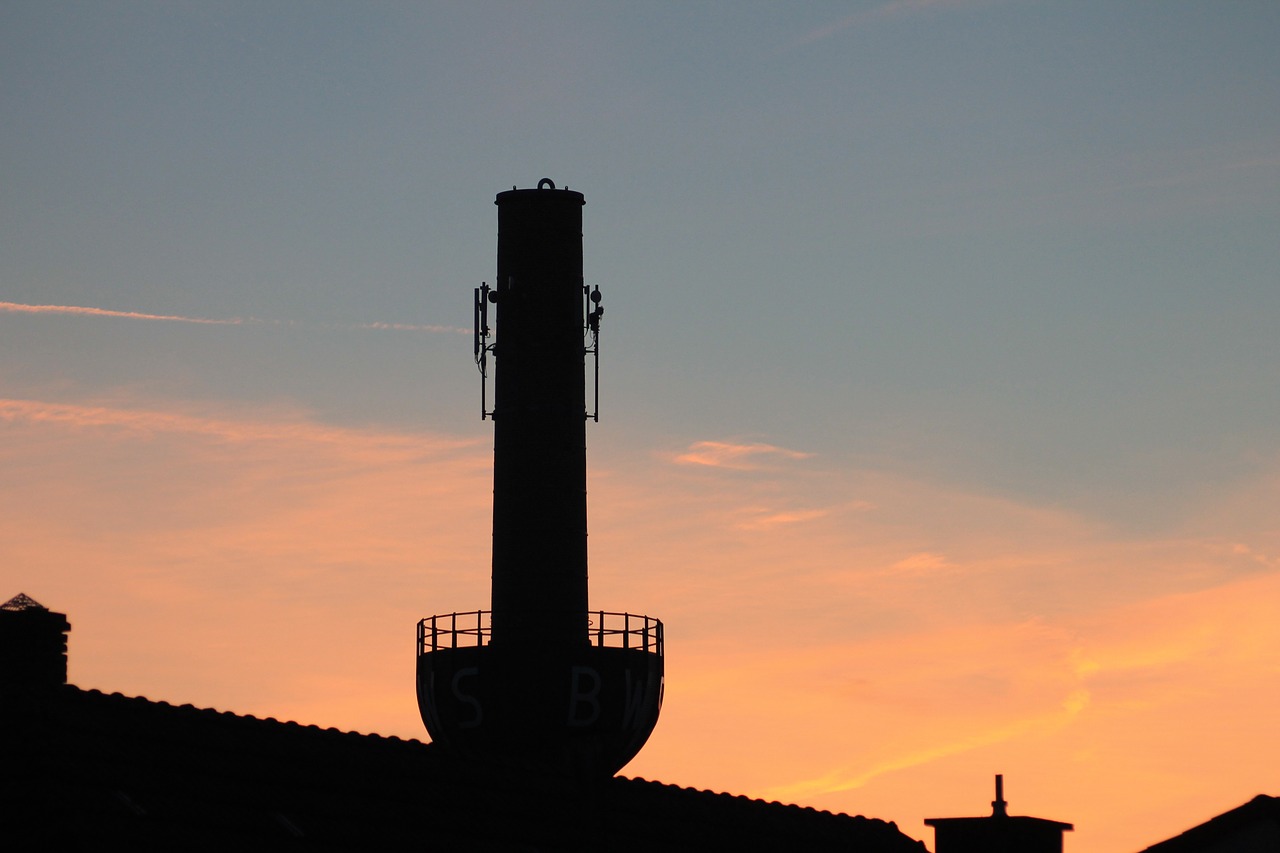 chimney sunset abendstimmung free photo