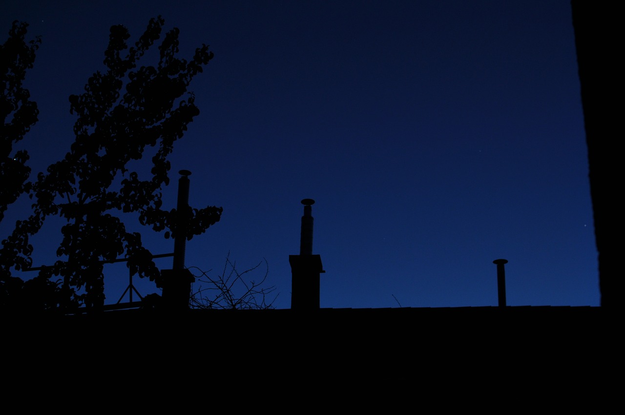 chimney dark at night free photo