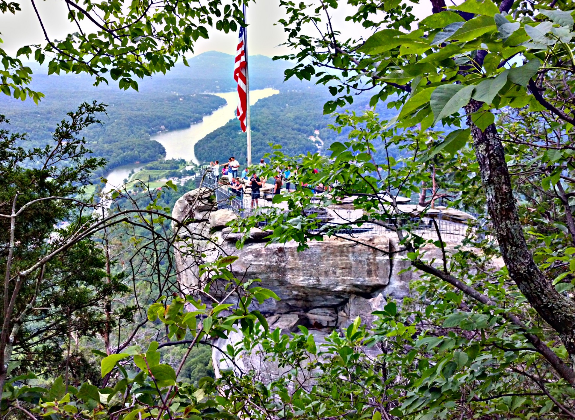 chimney rock at lake lure north carolina blue ridge mountains hike lake lure free photo