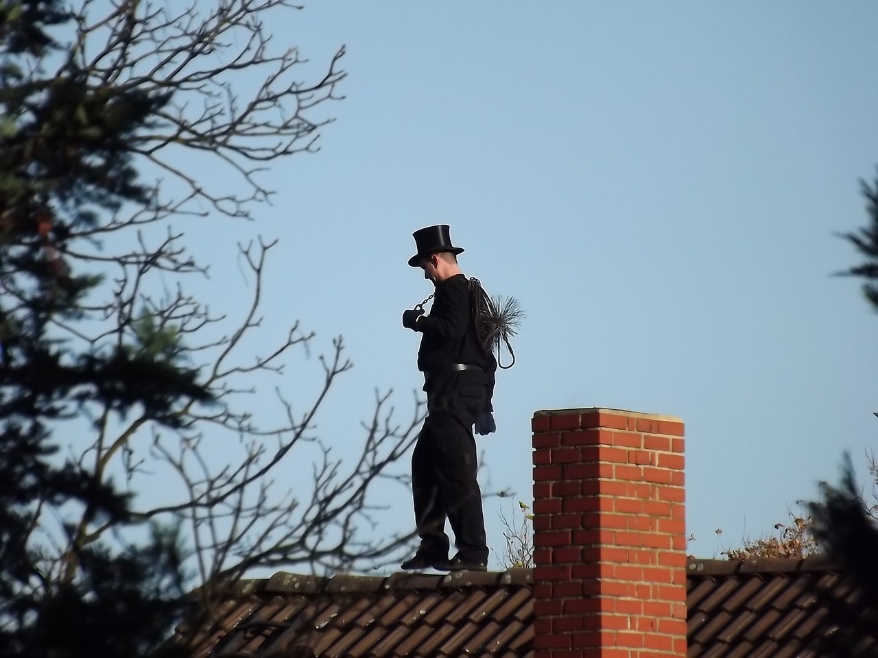 chimney sweep roof black man free photo