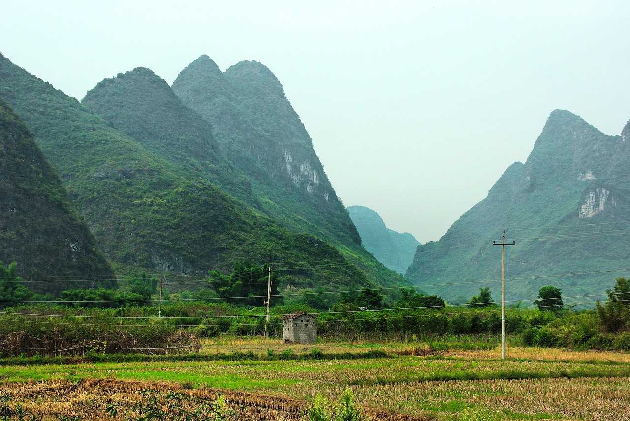 china yangshuo rural landscape free photo