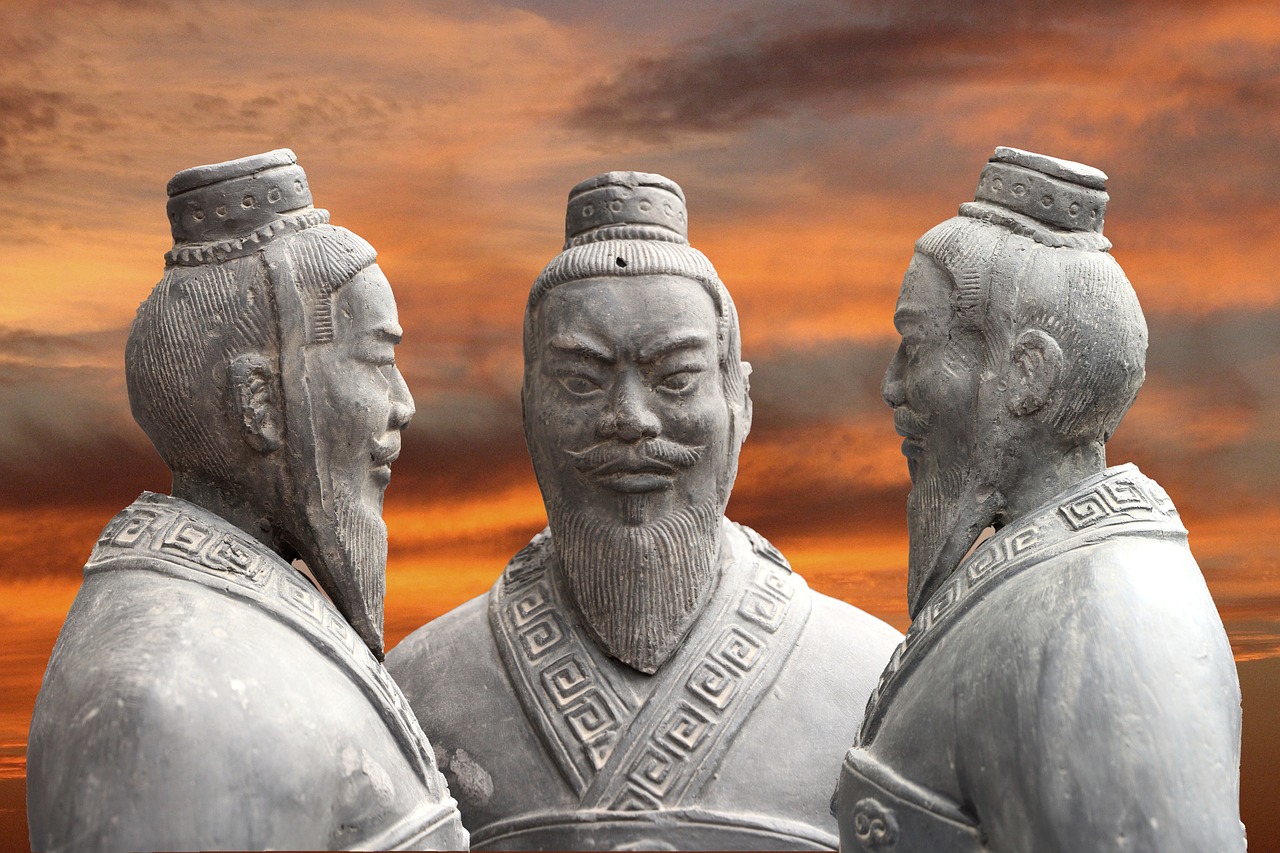 china sunset stature free photo