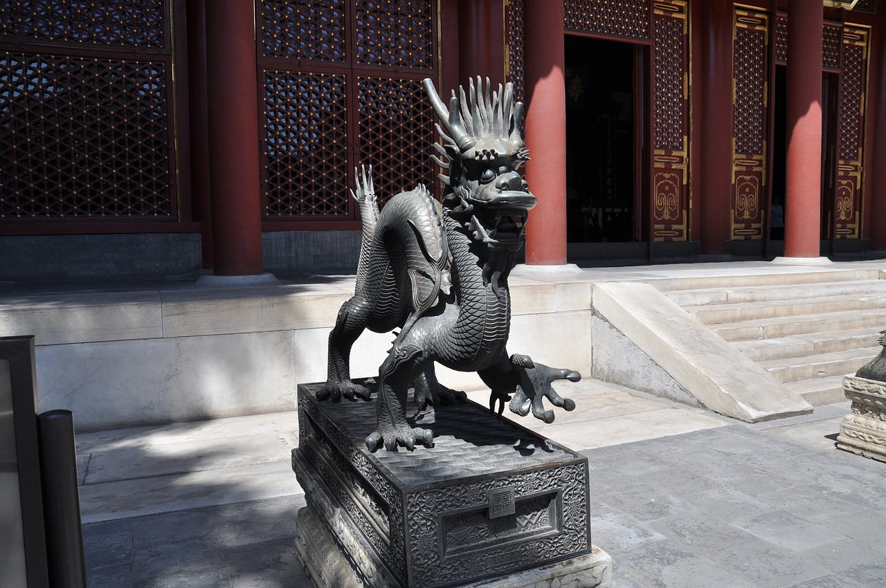 china temple dragons free photo