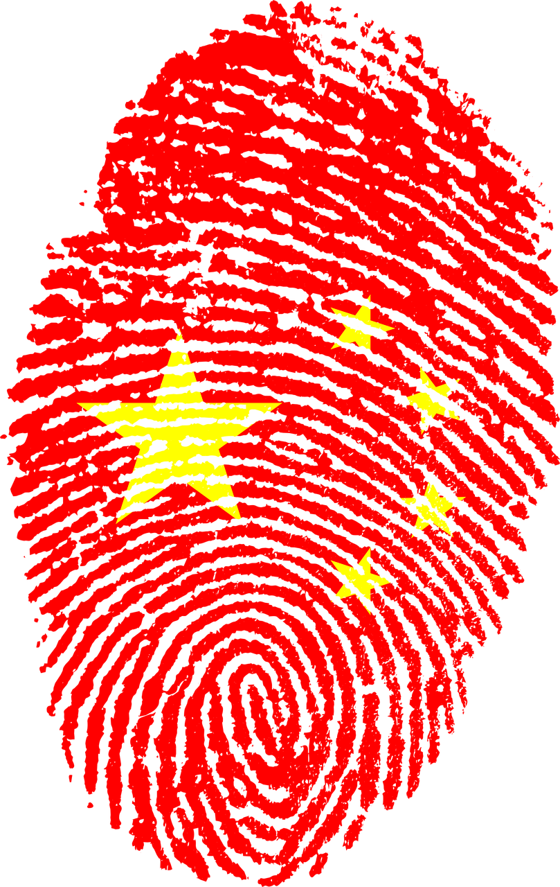 china flag fingerprint free photo