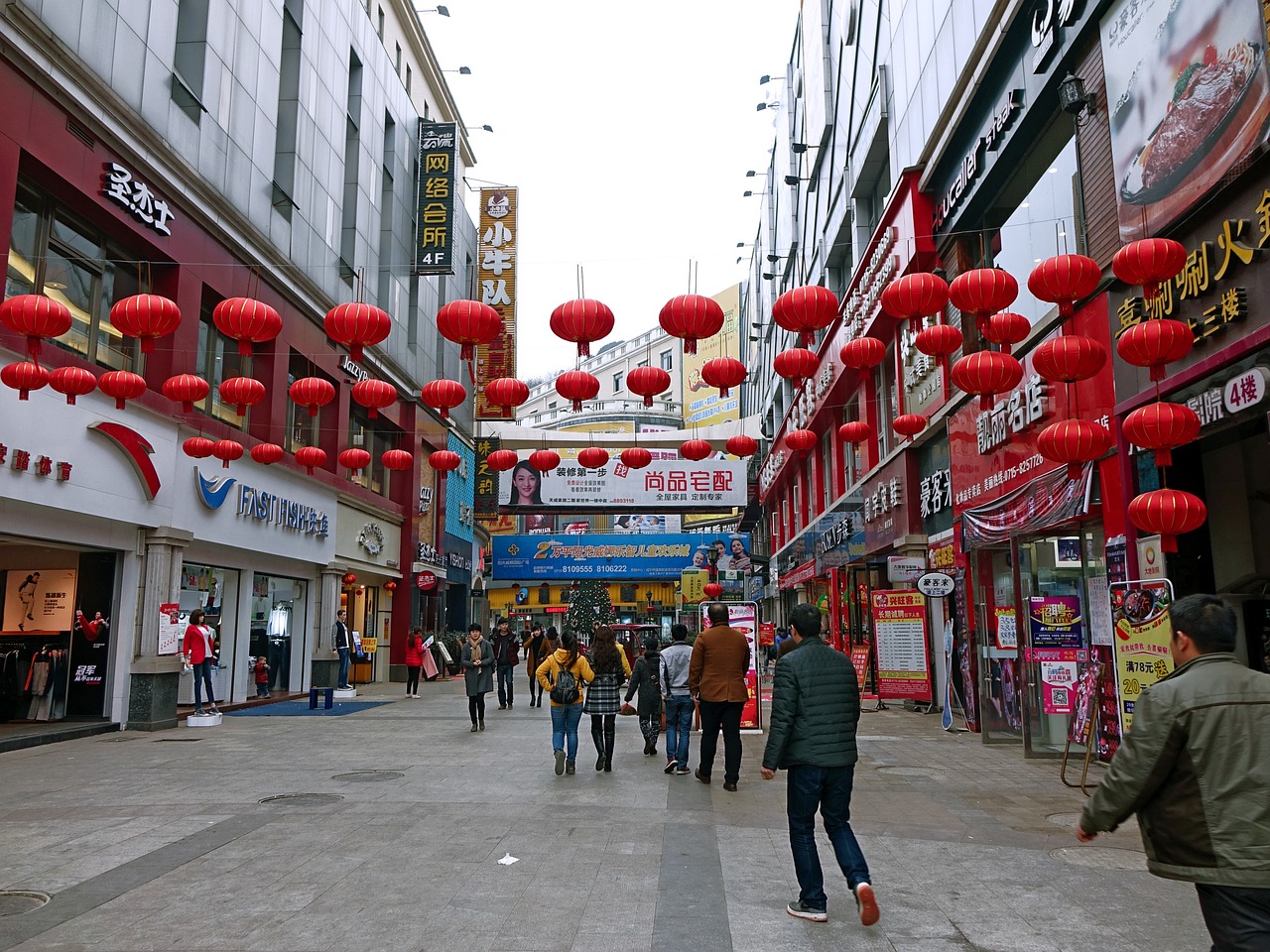 china street lanterns free photo
