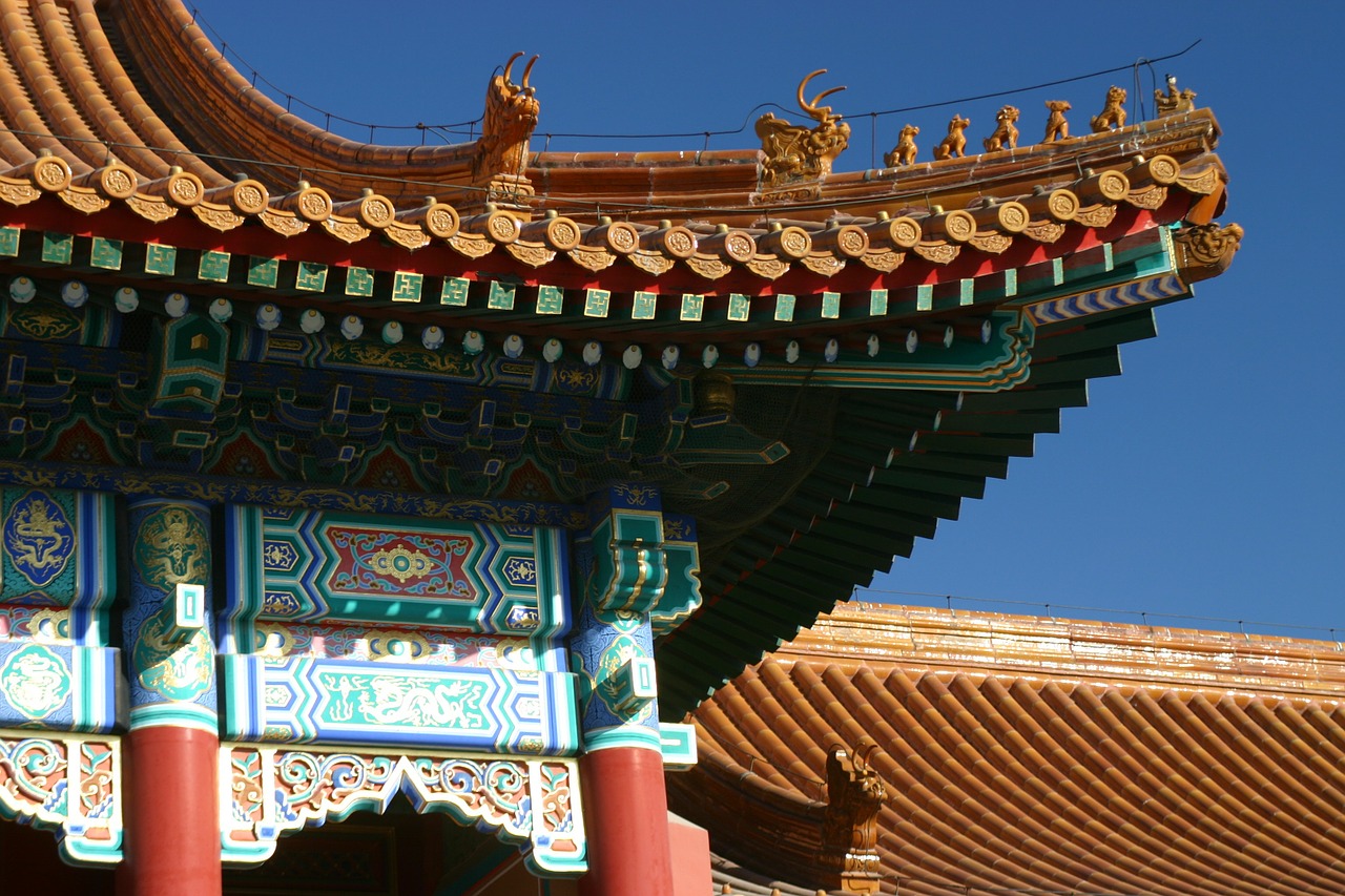 china roof temple free photo