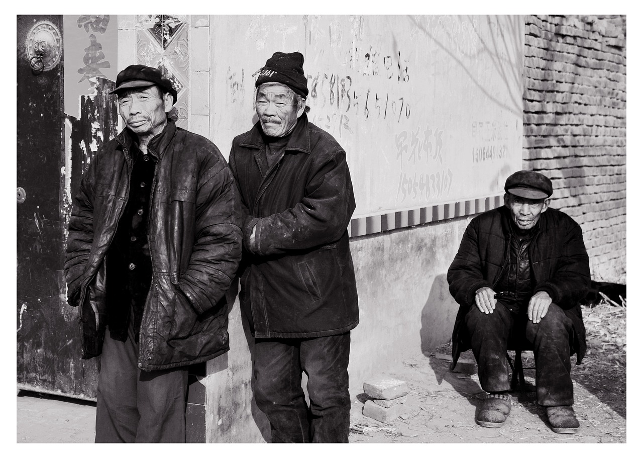 china's rural elderly black and white memory free photo