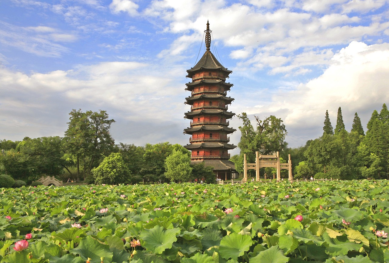 chinese tower town free photo