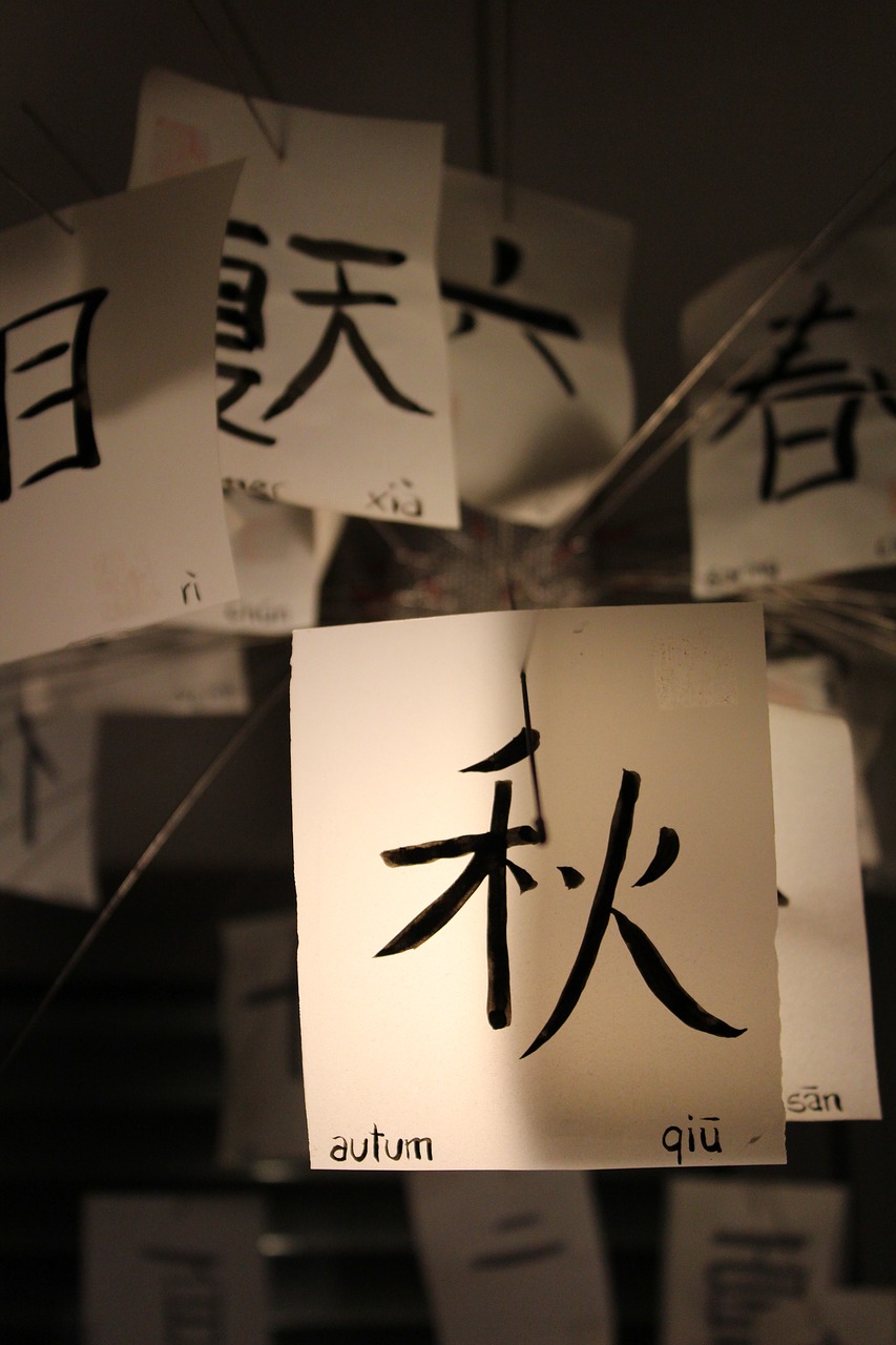 chinese characters autumn free photo