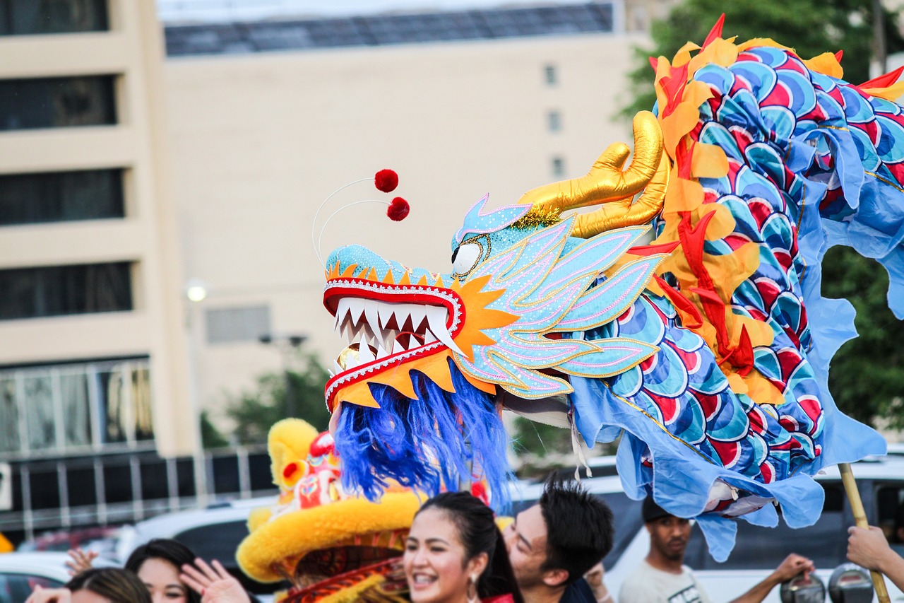 chinese dragon parade free photo