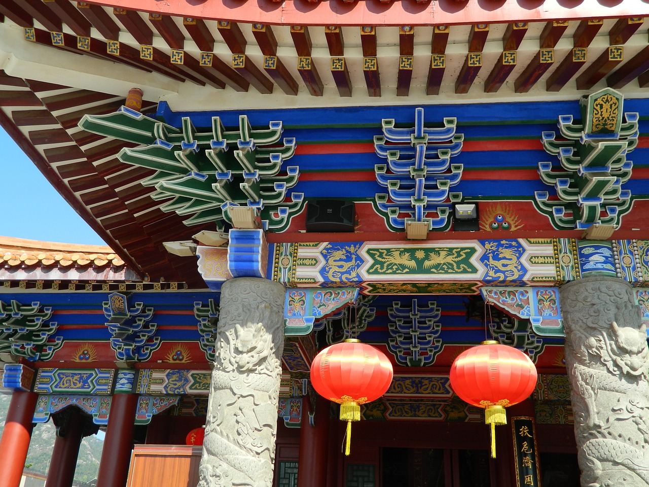 chinese ancient architecture temple eaves free photo