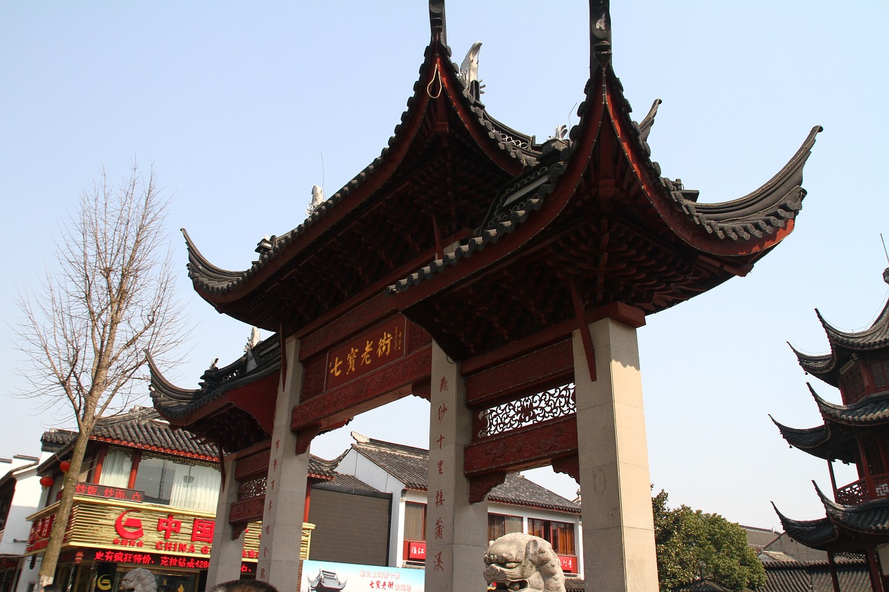 chinese ancient architecture the octagon the seven treasures free photo