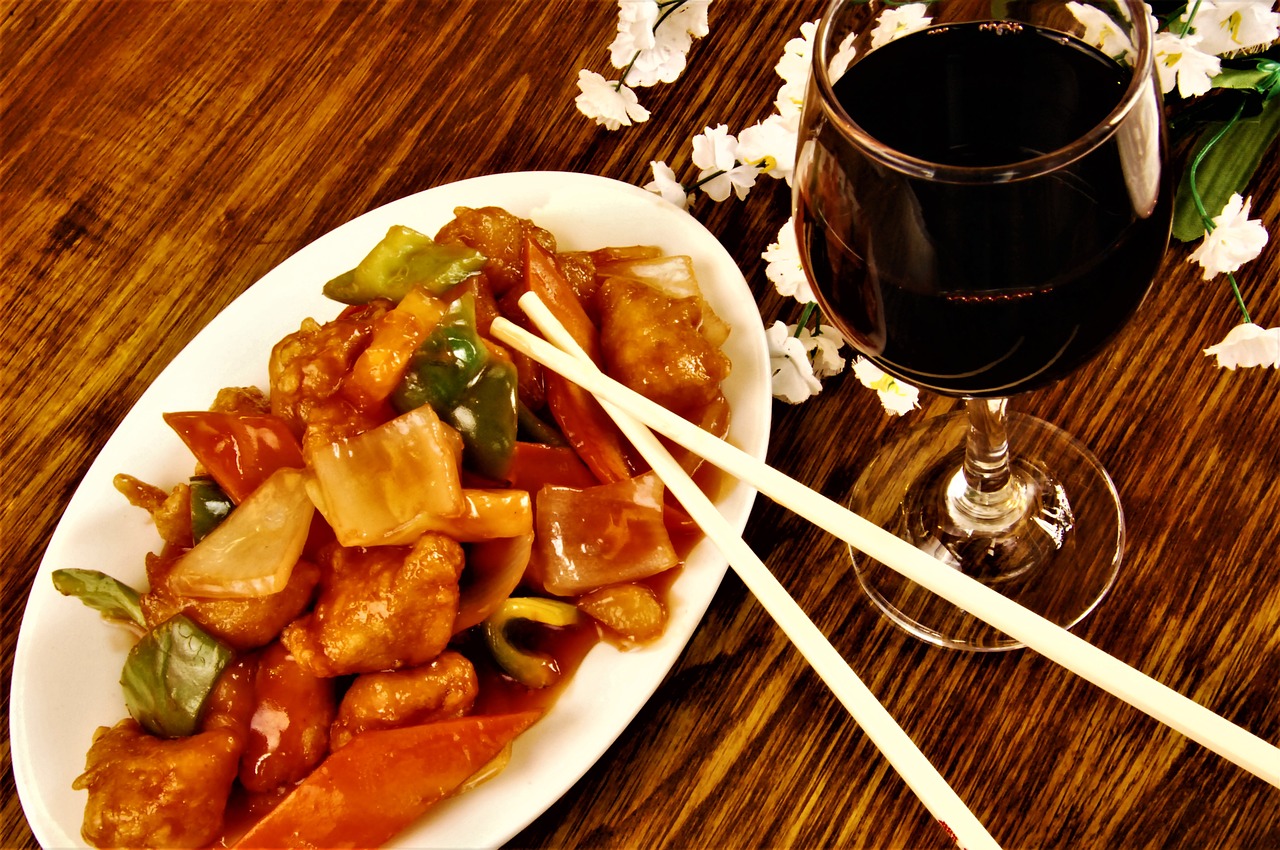 chinese food restaurant wine free photo