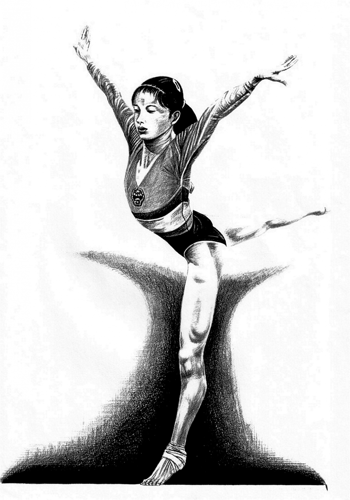 graphite pencil traditional media chinese gymnast free photo