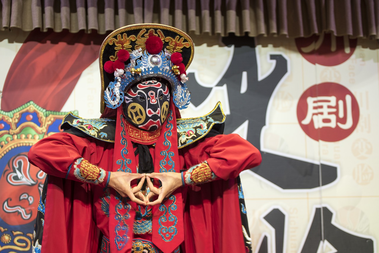 chinese opera mask costume free photo