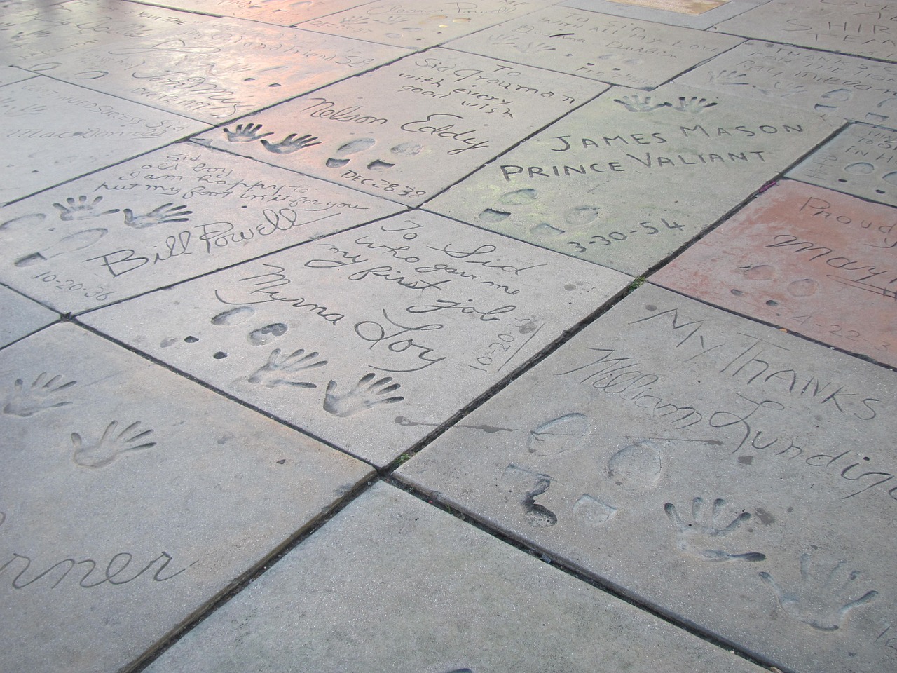 chinese theatre footprints celebrity free photo