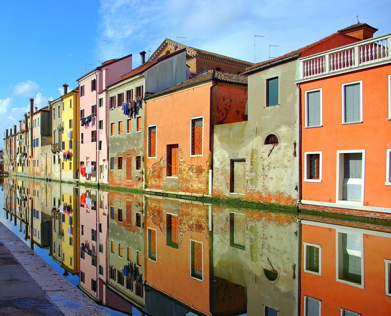 chioggia italy old houses free photo