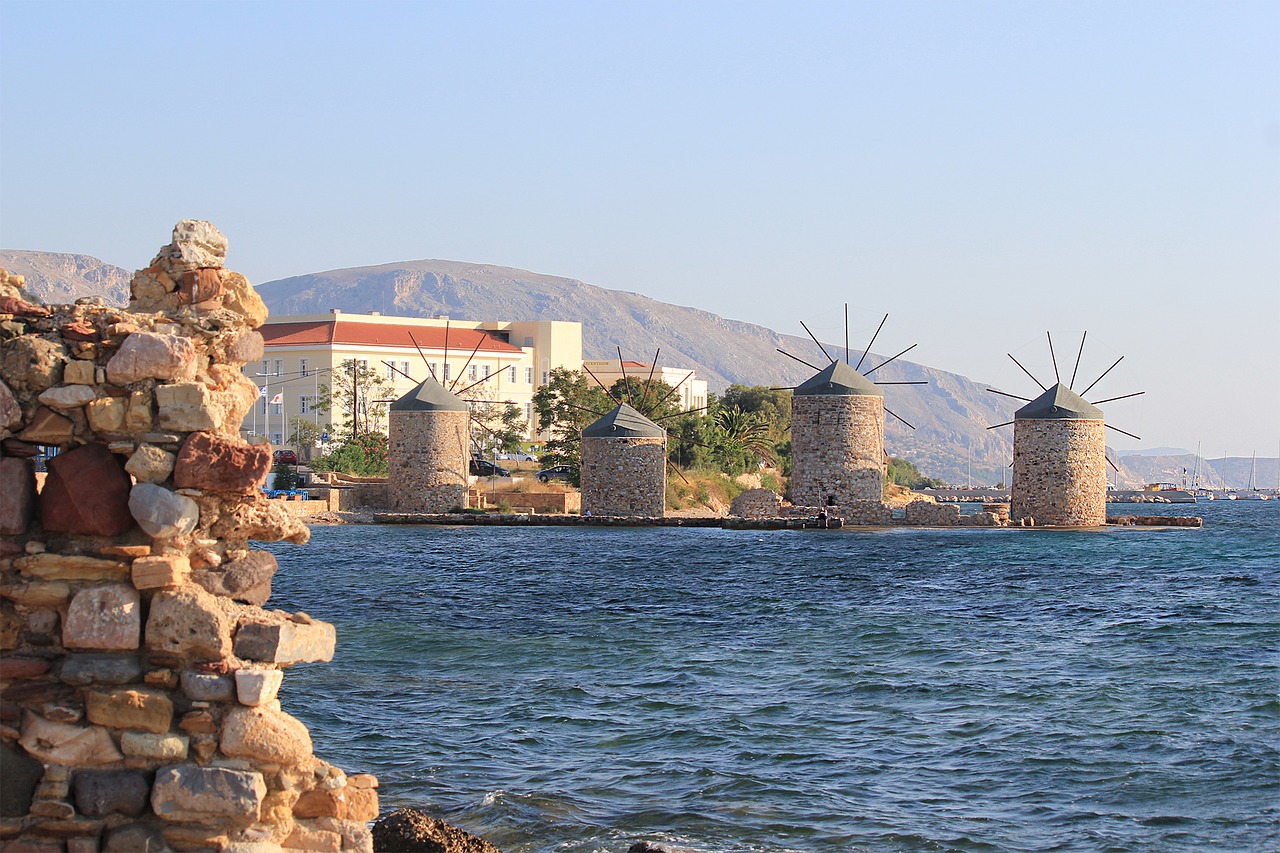chios greece windmill free photo