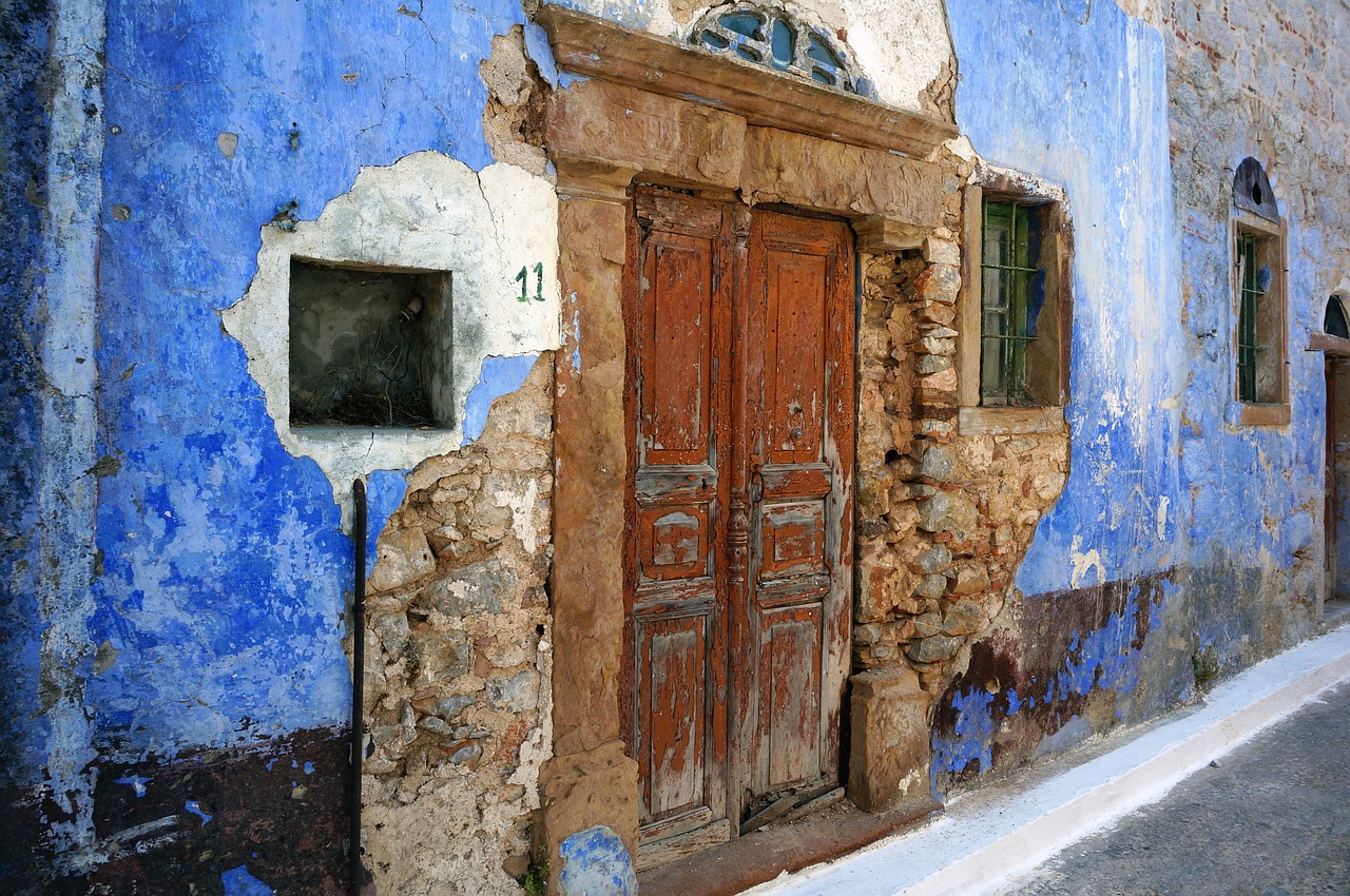 chios greek island door free photo