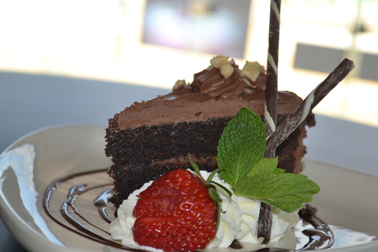 chocolate cake plate free photo