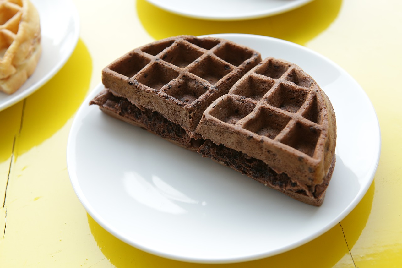 chocolate  dessert  waffle free photo