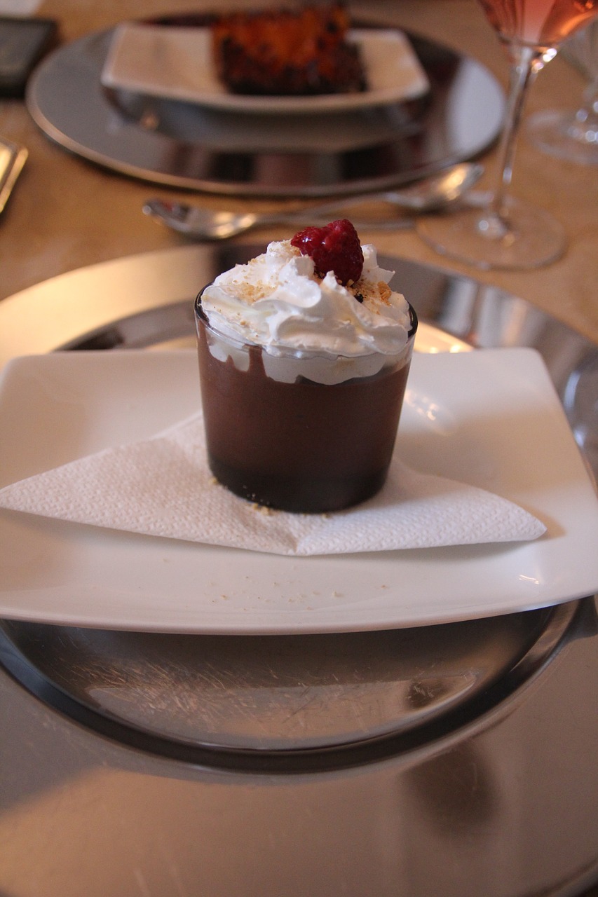 chocolate mousse dessert free photo