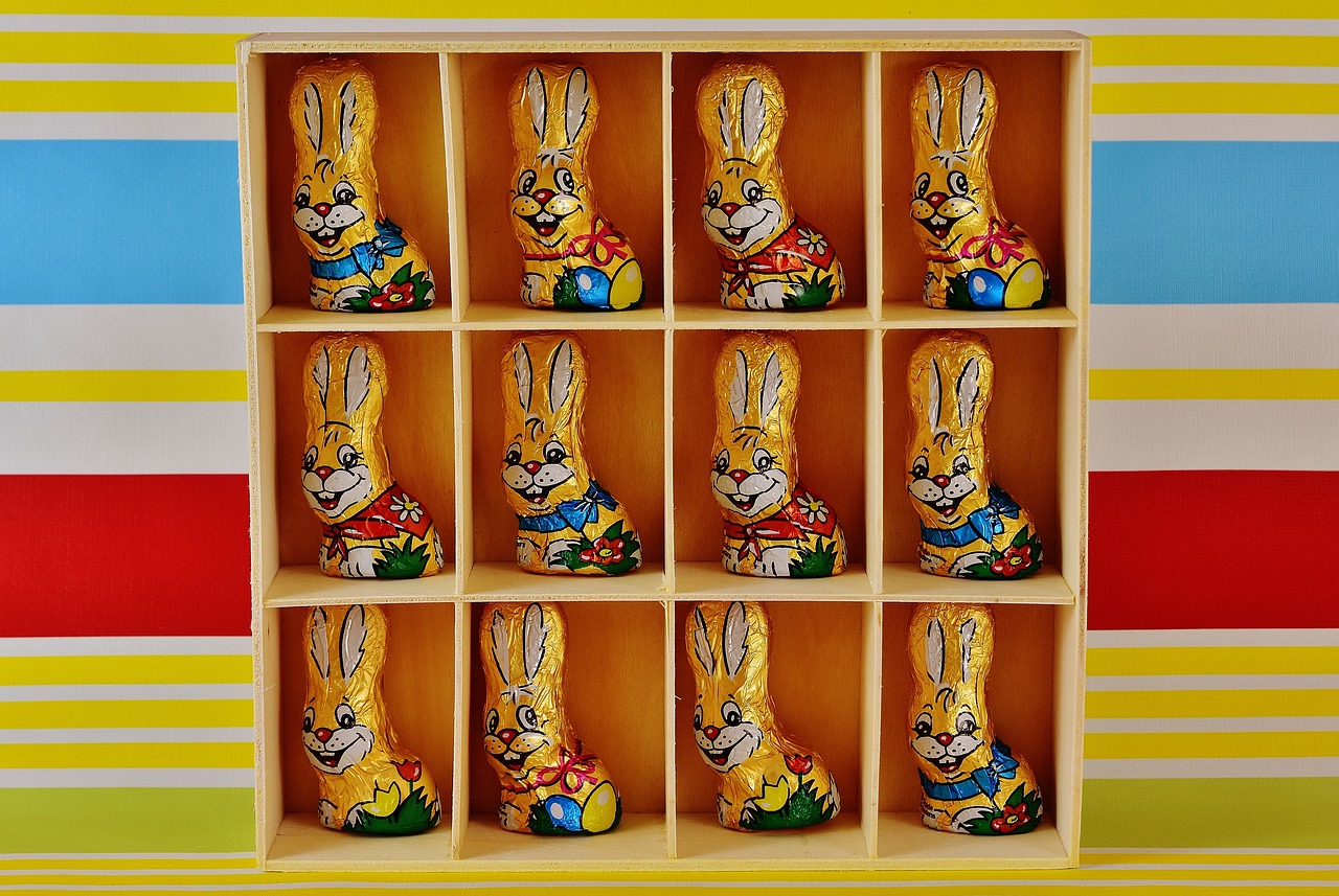 chocolate bunnies easter easter bunny free photo